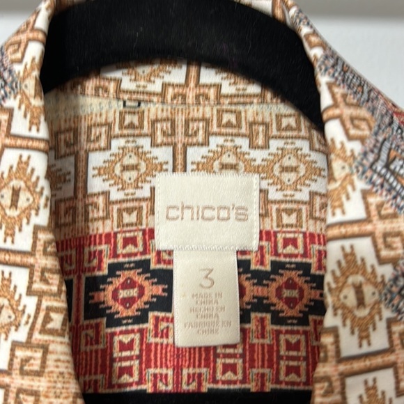Chicos Exquisite Patterns Shirt Size 3 - Picture 4 of 7